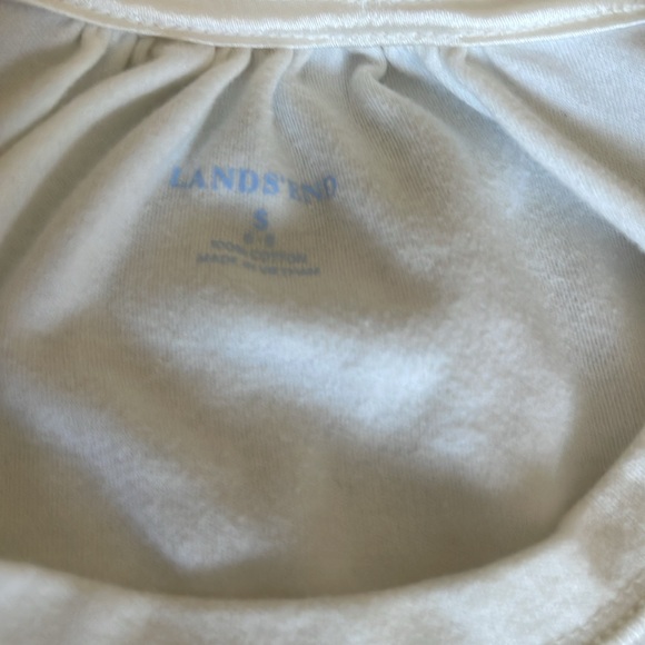 Lands’ End 💯% cotton lacrosse emblem ivory long sleeve shirt - Picture 3 of 4